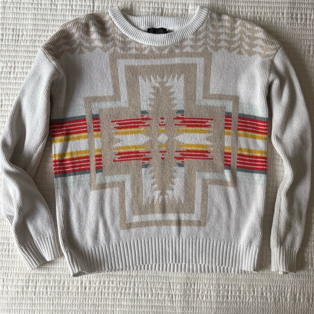 Pendleton Montera Cotton Pullover Sweater With Ha… - image 2